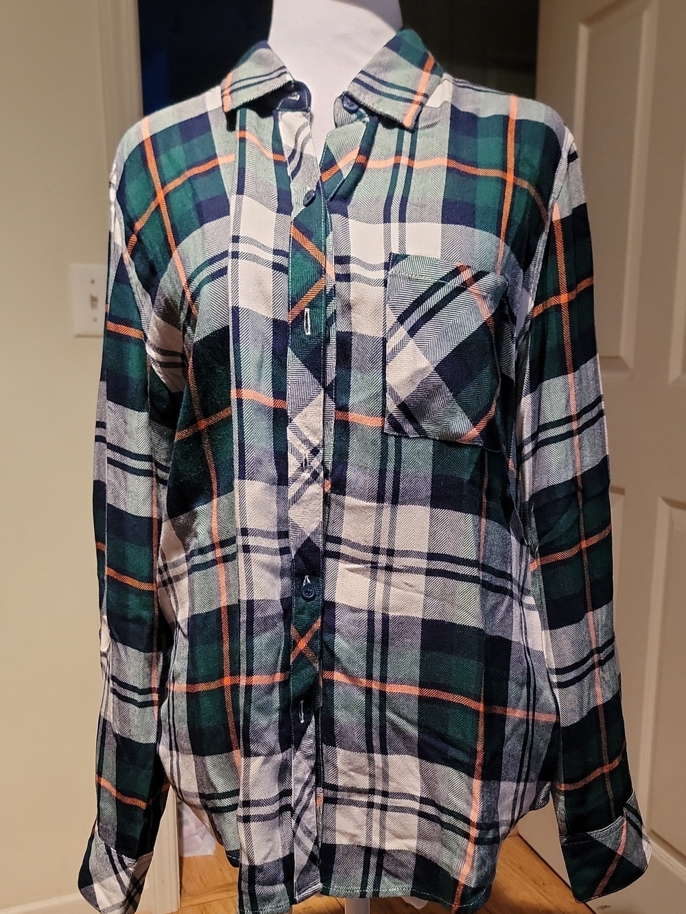 Rails Plaid Button-Up— Green & Navy